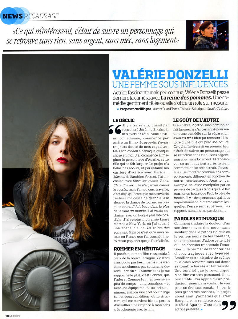 Thibault Stipal - Photographe - Valérie Donzelli / Studio Ciné Live - 1