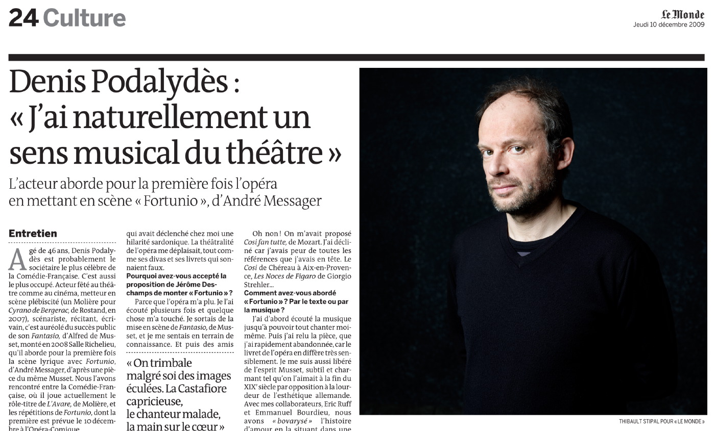 Thibault Stipal - Photographe - Denis Podalydes / Le Monde - 1