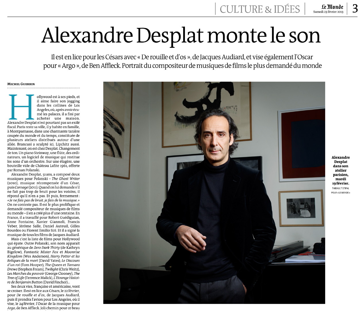 Thibault Stipal - Photographer - Alexandre Desplat / Le Monde - 1